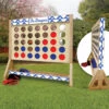 Personalized Family Blue Trendy Triangles Giant Connect Four Game