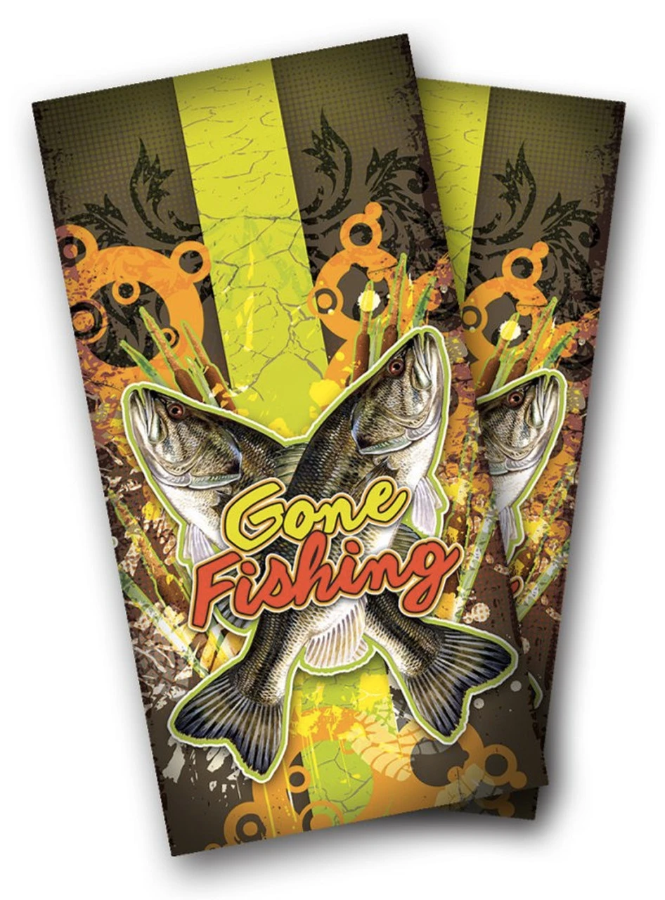 Gone Fishing Cornhole Wraps - Set Of 2 1 Gone Fishing Cornhole Wraps - Set Of 2