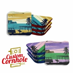 Green Blue Surfer Beach Professional Cornhole Bags - Set Of 8