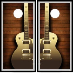 Guitar Wood Cornhole Wraps - Set Of 2