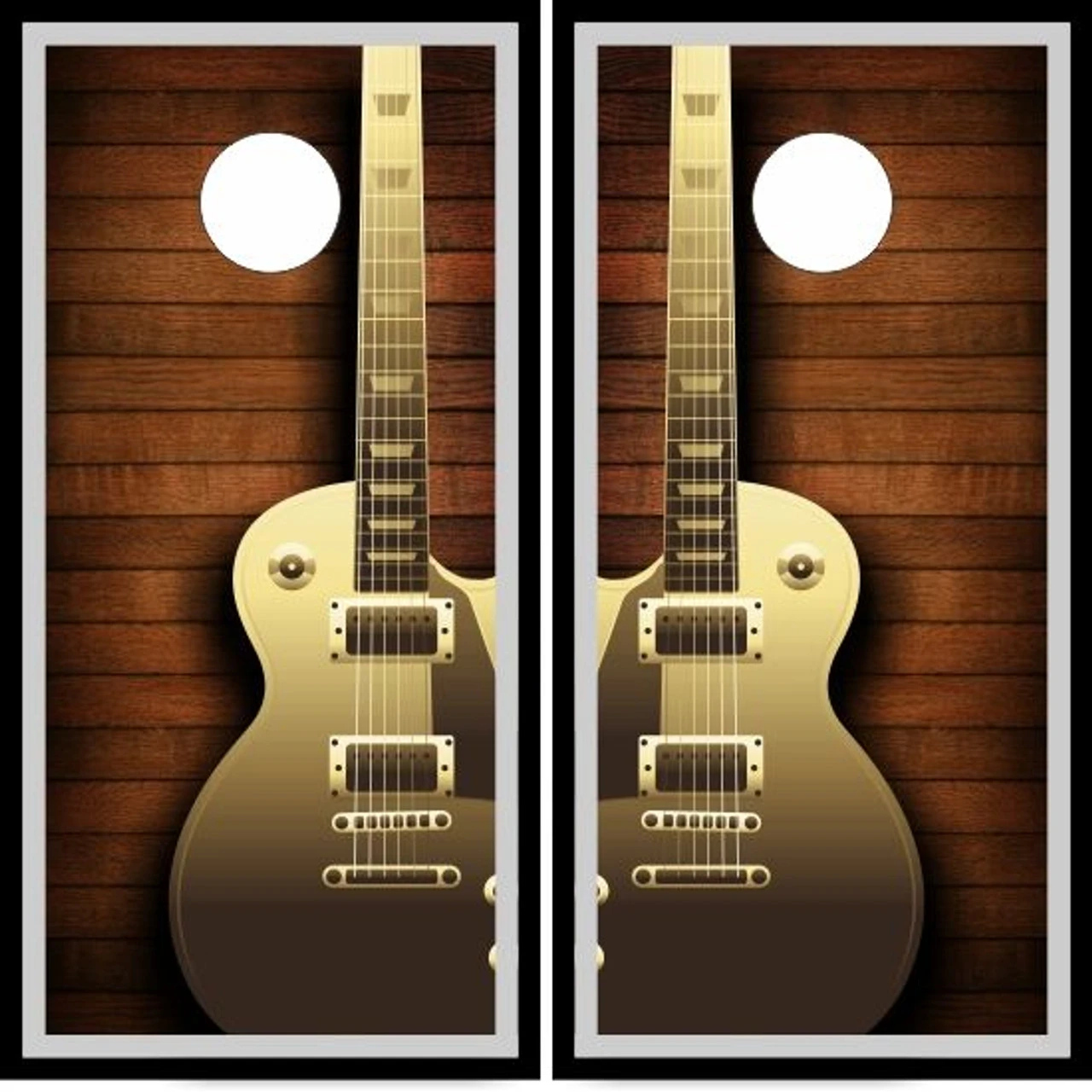 Guitar Wood Cornhole Wraps - Set Of 2 1 Guitar Wood Cornhole Wraps - Set Of 2