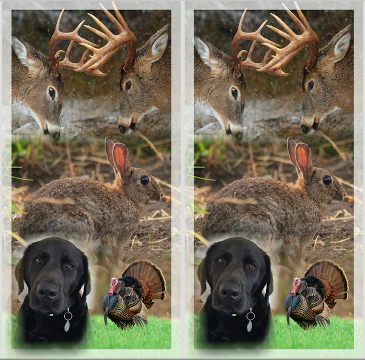 Hunting Collage Cornhole Wraps - Set Of 2 1 Hunting Collage Cornhole Wraps - Set Of 2