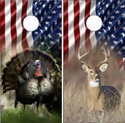 American Hunting Cornhole Wraps - Set Of 2