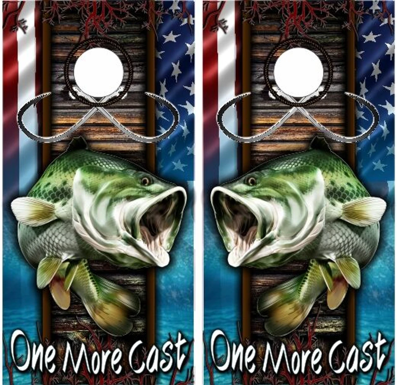 One More Cast Cornhole Wraps - Set Of 2 1 One More Cast Cornhole Wraps - Set Of 2
