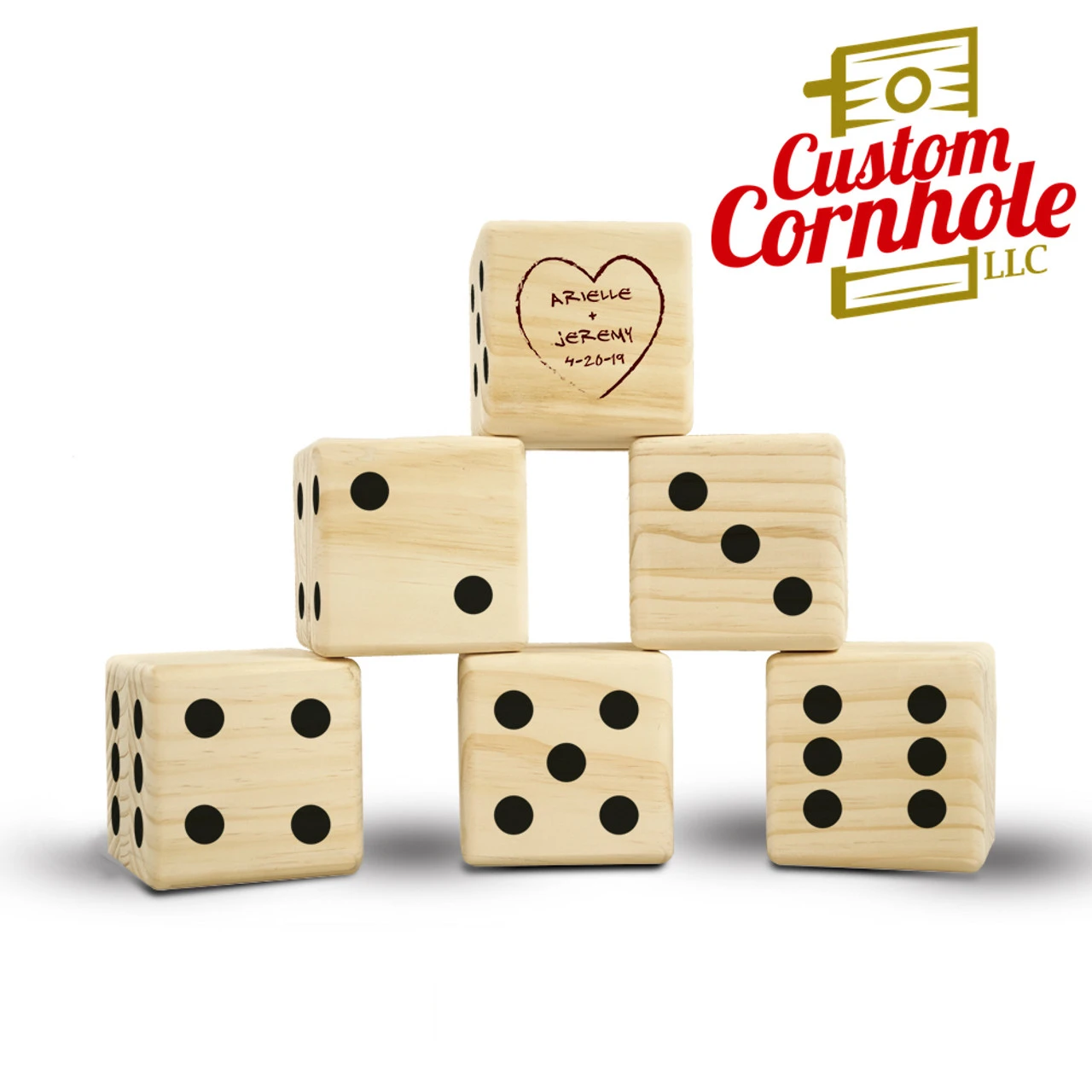 Tree Carved Heart Wedding Lawn Dice Game 2 Tree Carved Heart Wedding Lawn Dice Game - Image 2