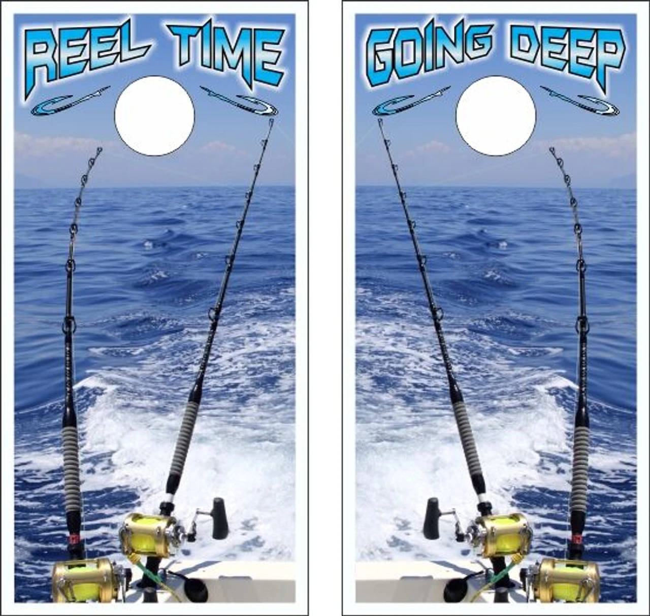 Deep Sea Fishing Cornhole Wraps - Set Of 2 1 Deep Sea Fishing Cornhole Wraps - Set Of 2