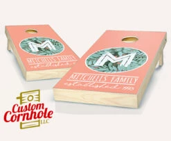 Monogram Family Leaf Cornhole Set With Bags