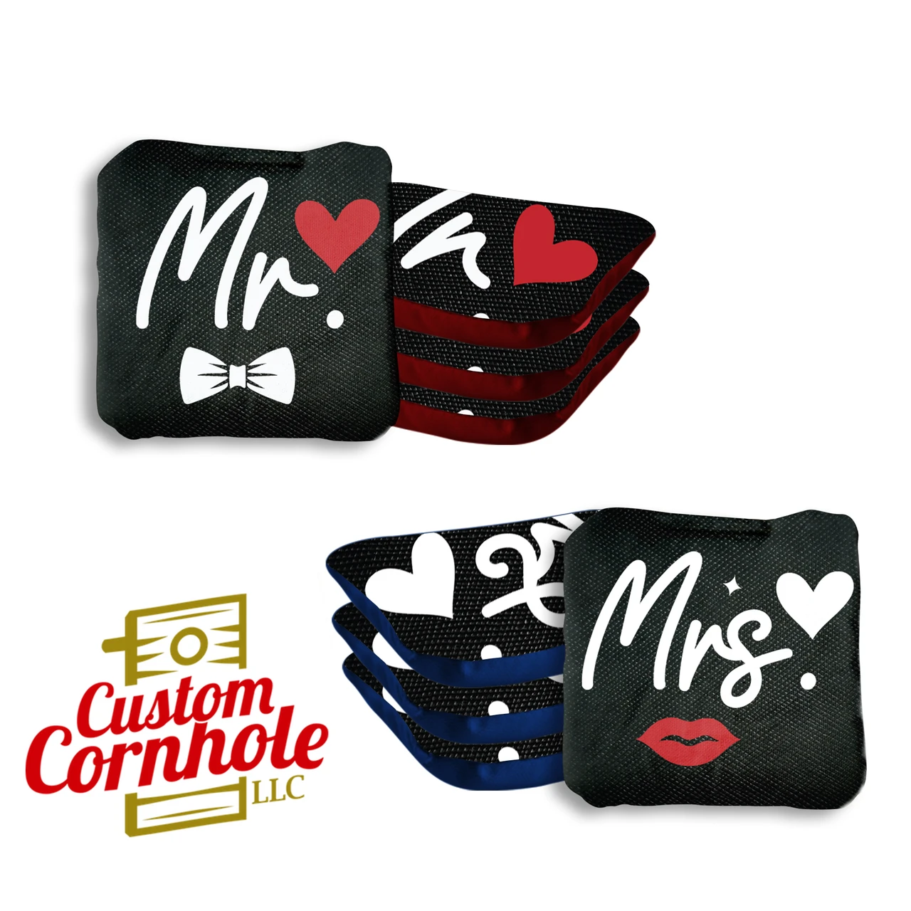 Mr. And Mrs. Professional Cornhole Bags - Set Of 8 1 Mr. And Mrs. Professional Cornhole Bags - Set Of 8