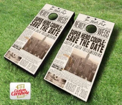 Newspaper Print Wedding Cornhole Set With Bags 5 Newspaper Print Wedding Cornhole Set With Bags -Custom Cornhole Newspaper Print Wedding Cornhole Set 52213.1485982823