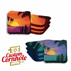 Orange Blue Beach Professional Cornhole Bags - Set Of 8