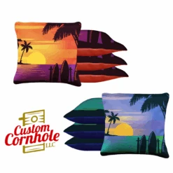 Orange Blue Beach Tournament Cornhole Bags - Set Of 8