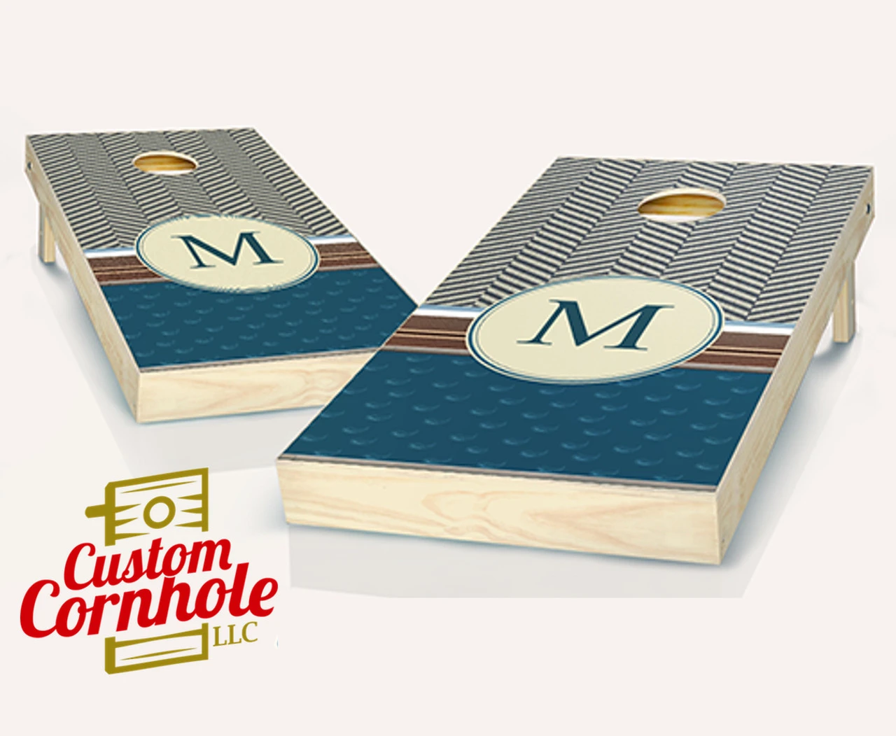 Paisley Stroll Monogram Cornhole Set With Bags 1 Paisley Stroll Monogram Cornhole Set With Bags