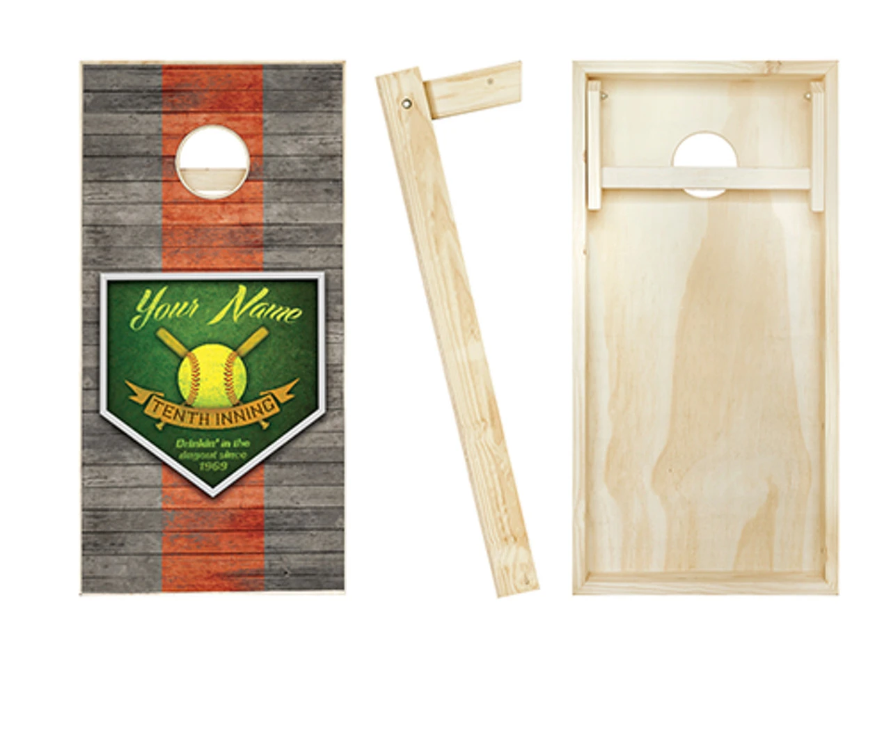 Personalized 10th Inning Baseball Cornhole Set With Bags 2 Personalized 10th Inning Baseball Cornhole Set With Bags - Image 2