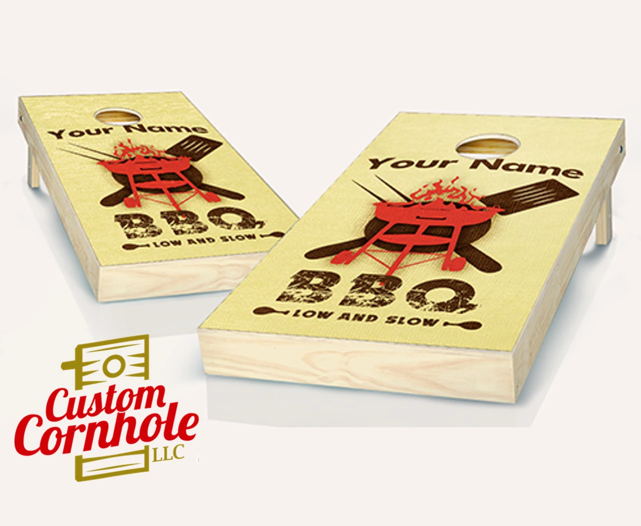 Personalized BBQ Cornhole Set With Bags 1 Personalized BBQ Cornhole Set With Bags