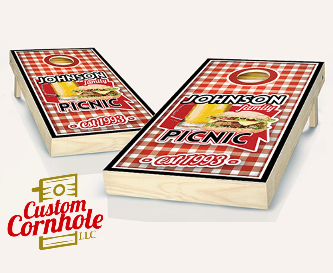 Personalized Family Picnic Cornhole Set With Bags 1 Personalized Family Picnic Cornhole Set With Bags
