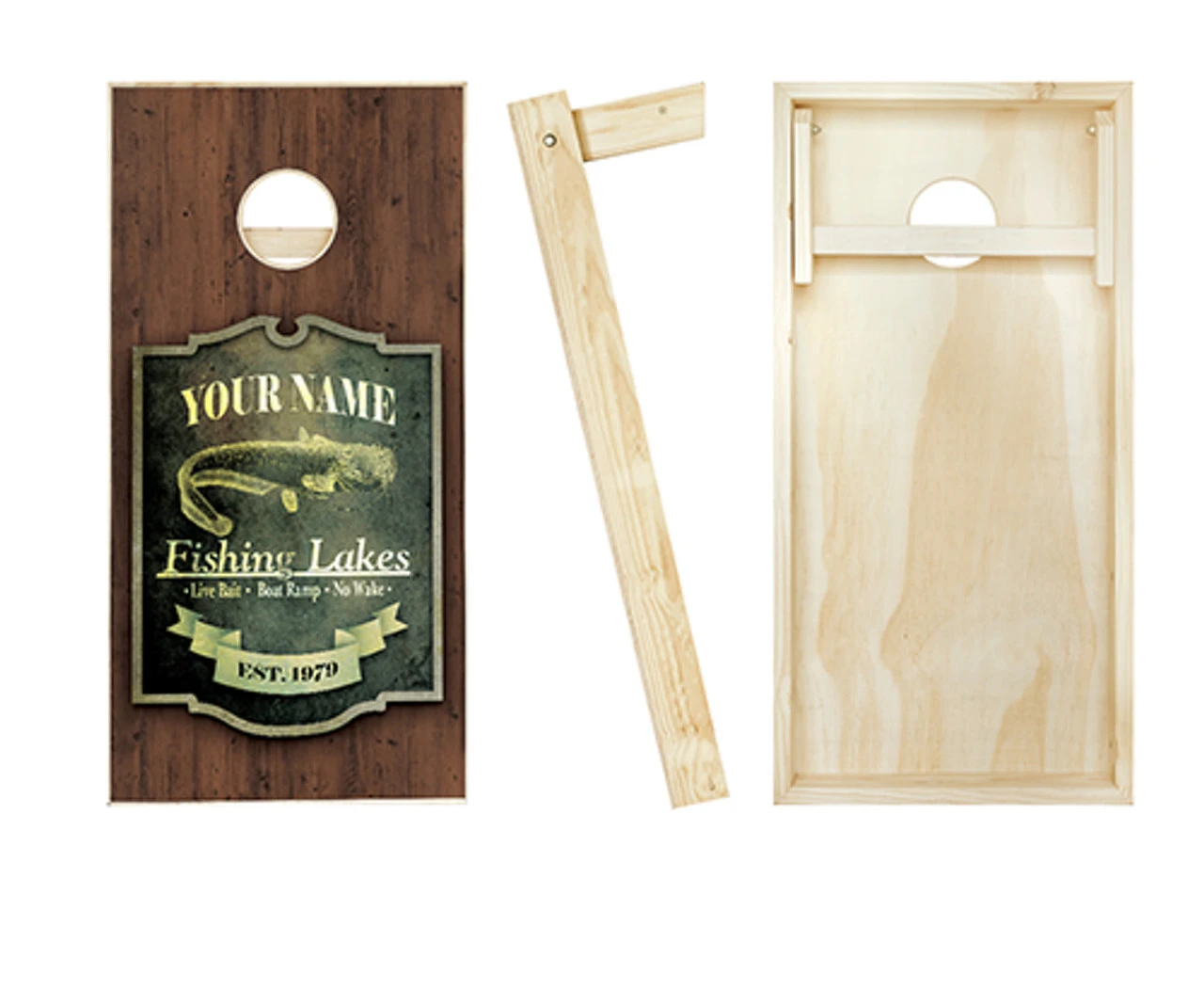 Personalized Fishing Cornhole Set With Bags 2 Personalized Fishing Cornhole Set With Bags - Image 2