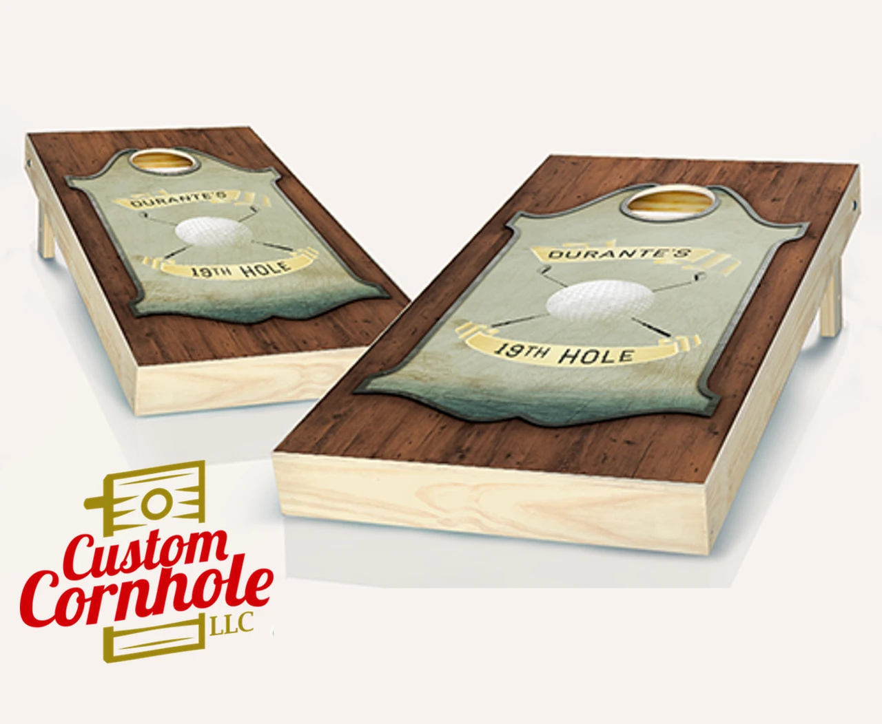 Personalized Golf Cornhole Set With Bags 1 Personalized Golf Cornhole Set With Bags