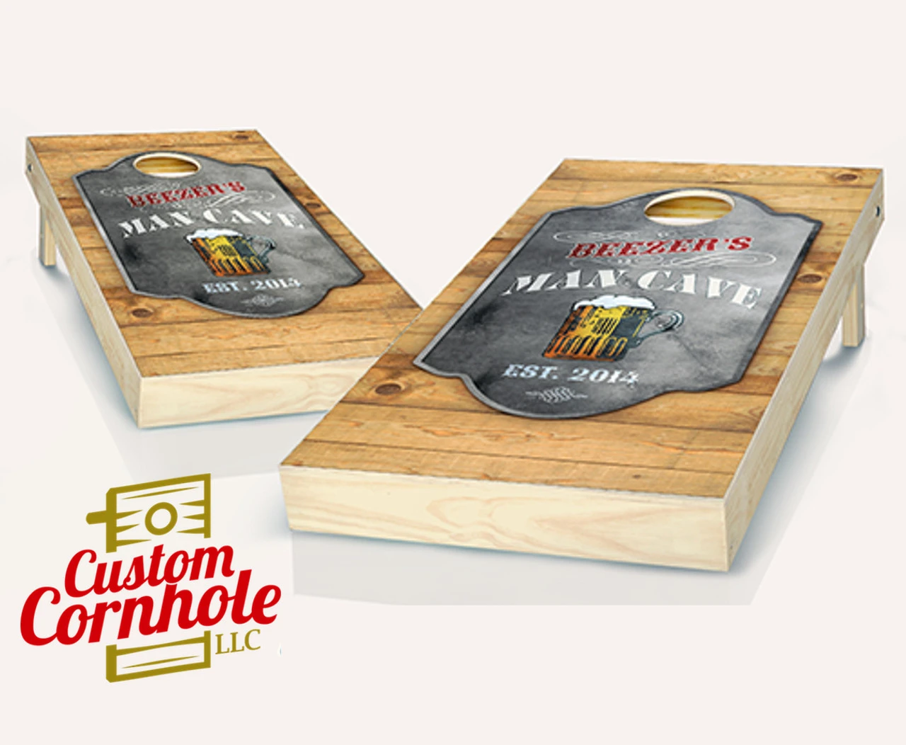 Personalized Man Cave Cornhole Set With Bags 1 Personalized Man Cave Cornhole Set With Bags