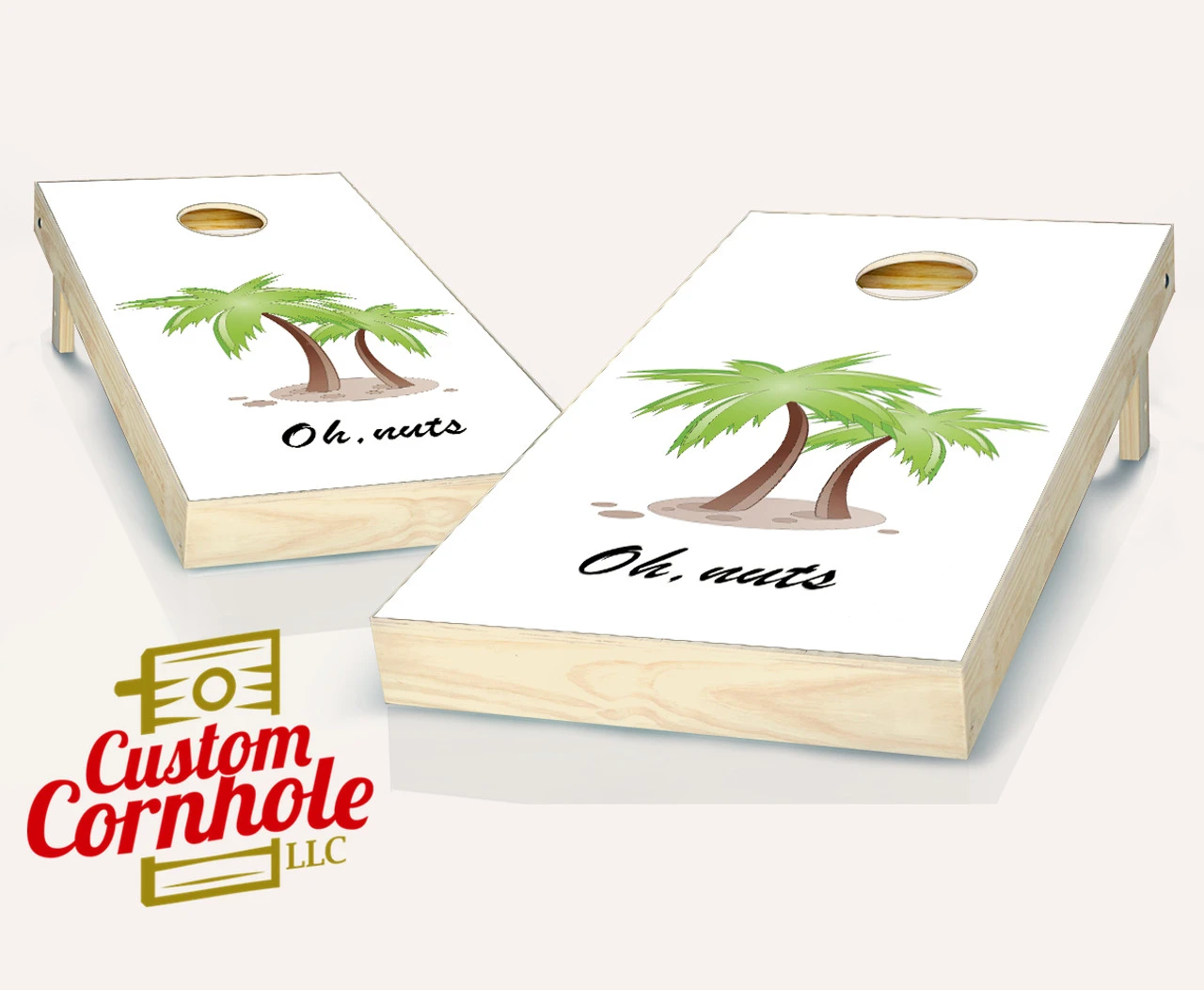 Personalized Palm Tree Cornhole Set With Bags 1 Personalized Palm Tree Cornhole Set With Bags