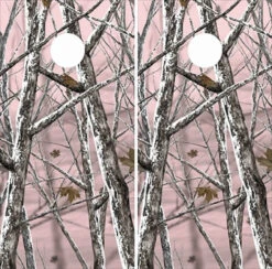 Pink Camo Cornhole Wraps - Set Of 2