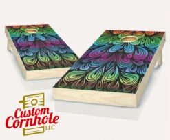 Rainbow Swirl Cornhole Set With Bags