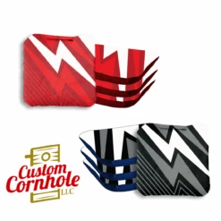 Red Black Zigzag Professional Cornhole Bags - Set Of 8