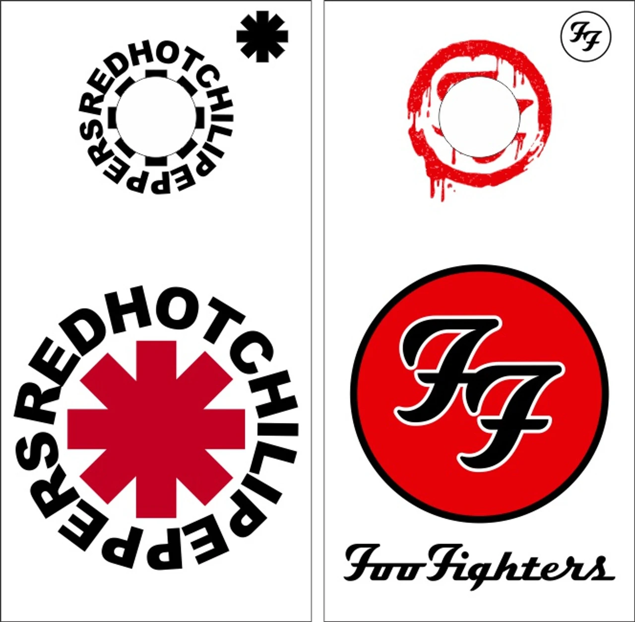 Red Hot Chili Peppers And Foo Fighters Cornhole Set With Bags 2 Red Hot Chili Peppers And Foo Fighters Cornhole Set With Bags - Image 2