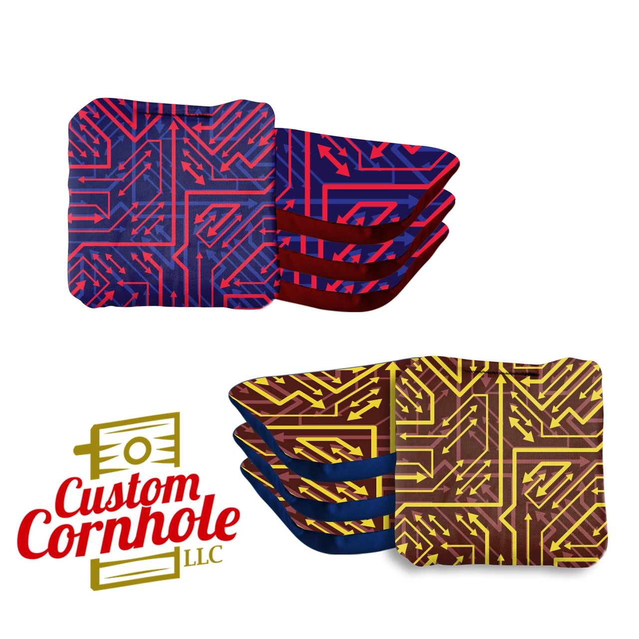 Red Yellow Tech Professional Cornhole Bags - Set Of 8 1 Red Yellow Tech Professional Cornhole Bags - Set Of 8