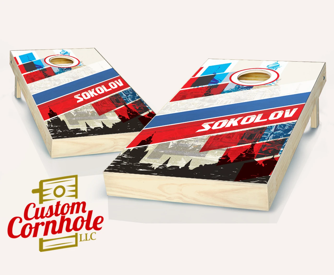 Russian Surname Cornhole Set With Bags 1 Russian Surname Cornhole Set With Bags