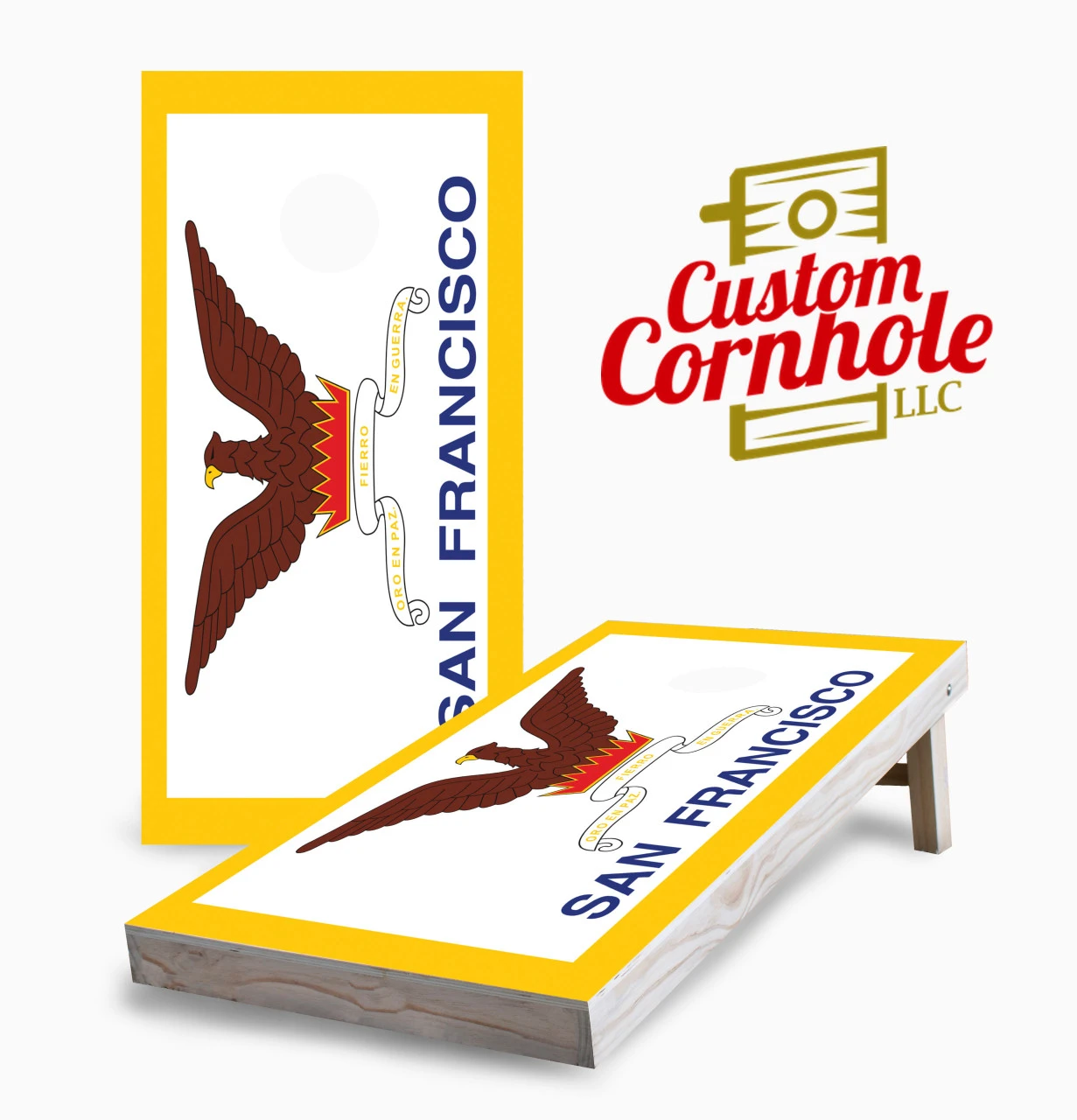 San Francisco City Flag Cornhole Set With Bags 1 San Francisco City Flag Cornhole Set With Bags