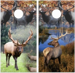 Elk Collage Cornhole Wraps - Set Of 2