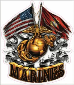 Marine Flag Cornhole Decal