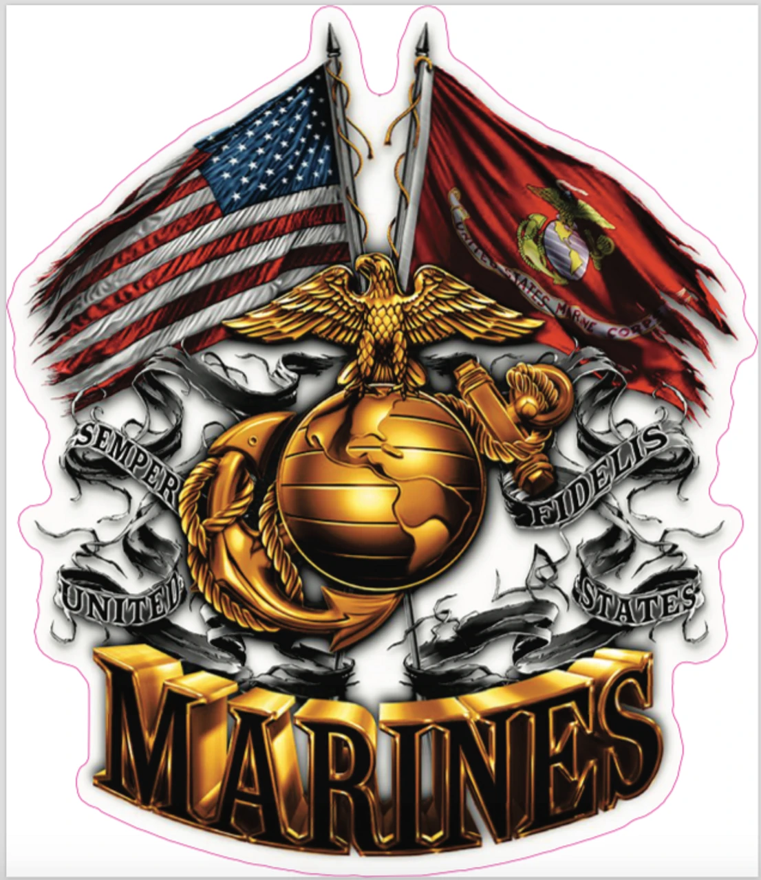 Marine Flag Cornhole Decal 1 Marine Flag Cornhole Decal