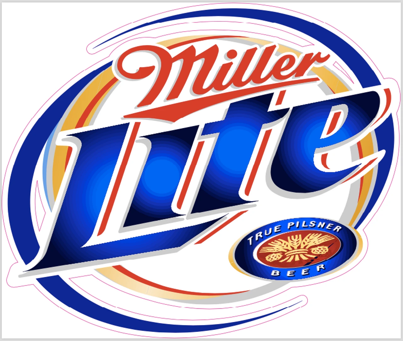 Miller Lite Cornhole Decal 1 Miller Lite Cornhole Decal
