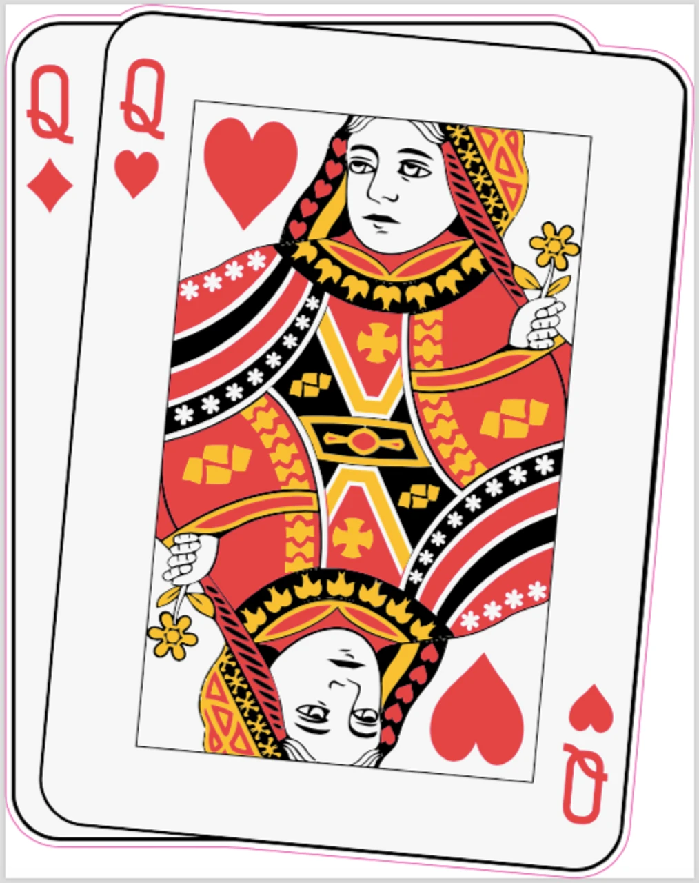 Poker Cards Queens Cornhole Decal 1 Poker Cards Queens Cornhole Decal