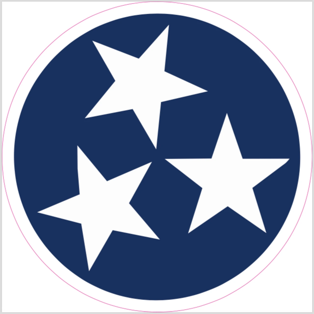 Tennessee Tri Star Blue Cornhole Decal 1 Tennessee Tri Star Blue Cornhole Decal