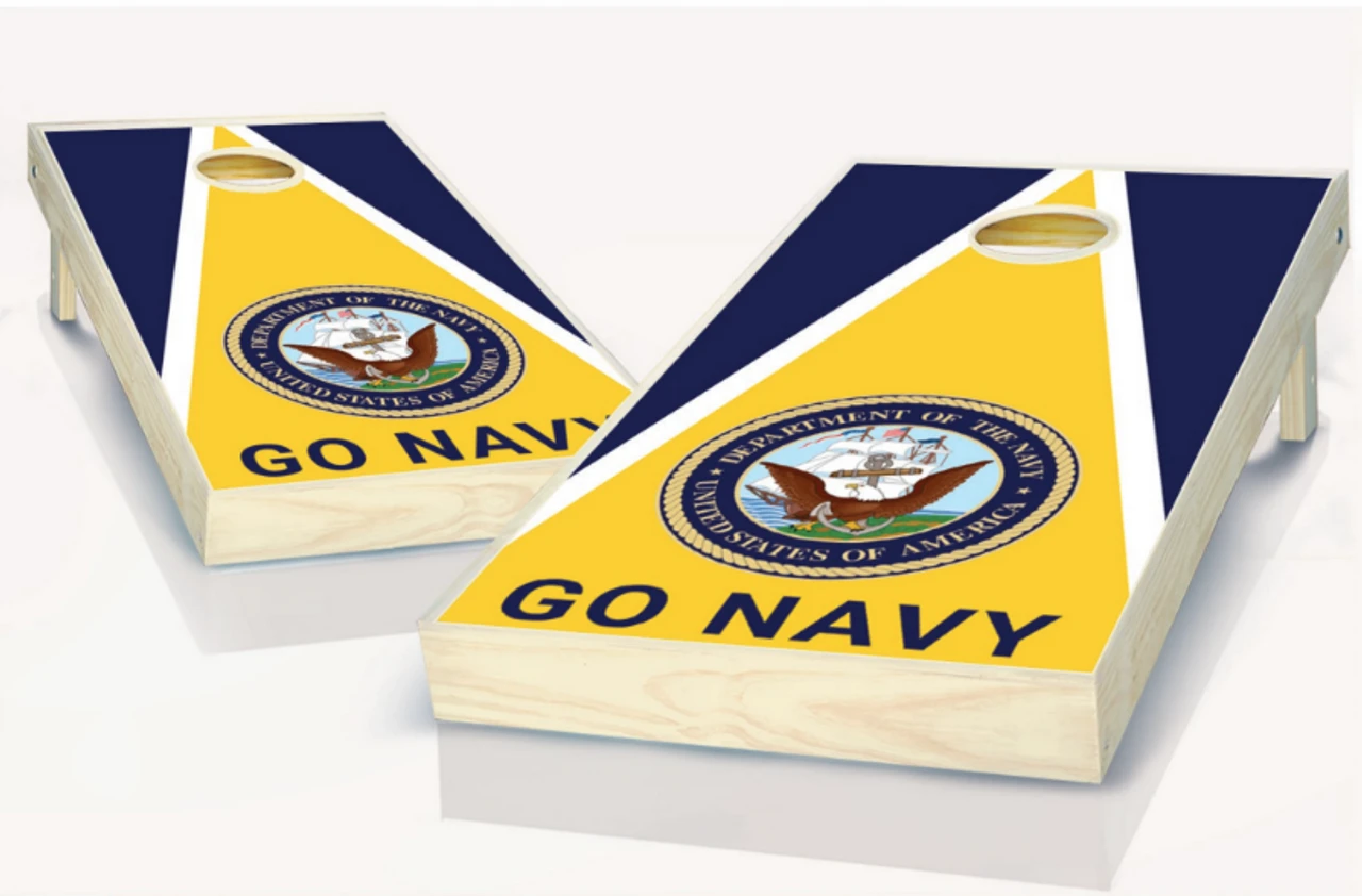 US Navy Go Navy Cornhole Set With Bags 1 US Navy Go Navy Cornhole Set With Bags
