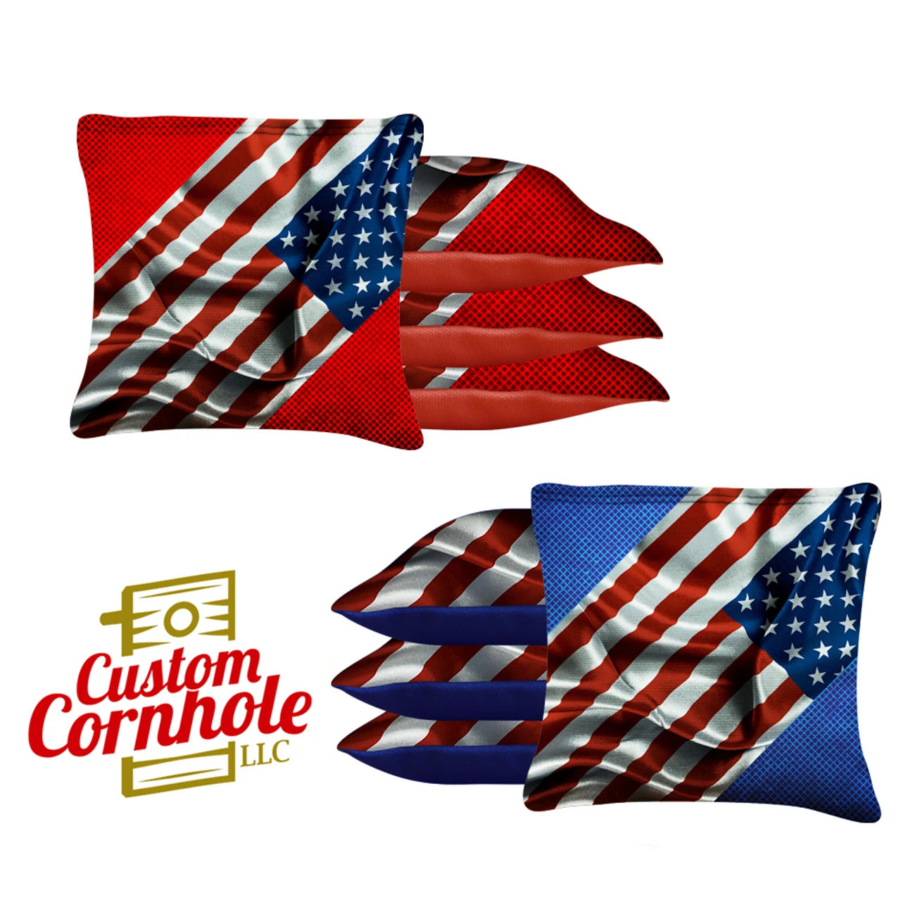 Sideway Flag Tournament Cornhole Bags - Set Of 8 1 Sideway Flag Tournament Cornhole Bags - Set Of 8