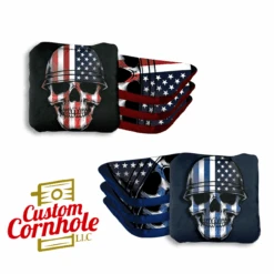 Soldier Flag Skull Professional Cornhole Bags - Set Of 8