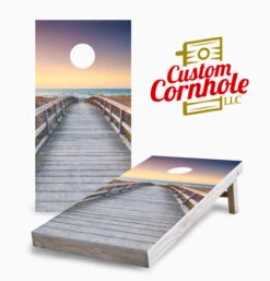 Sunrise Beach Boardwalk Cornhole Set With Bags