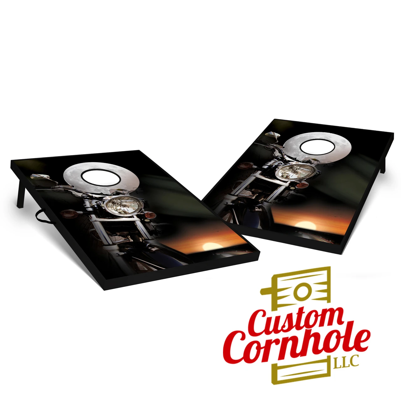 Tailgate Motorcycle Rider Cornhole Set With Bags 1 Tailgate Motorcycle Rider Cornhole Set With Bags