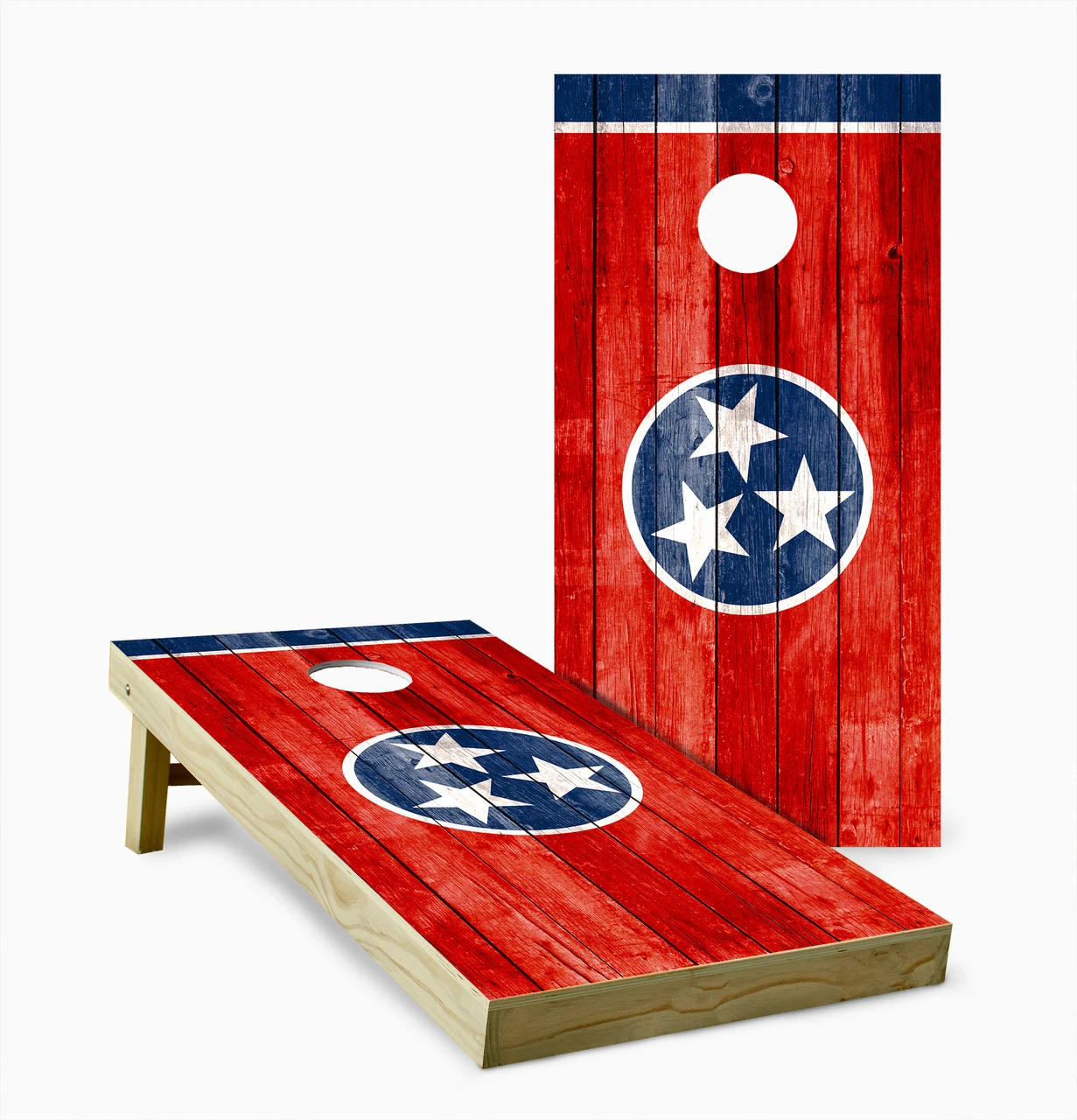 Tennessee Wood Flag Cornhole Set With Bags 1 Tennessee Wood Flag Cornhole Set With Bags