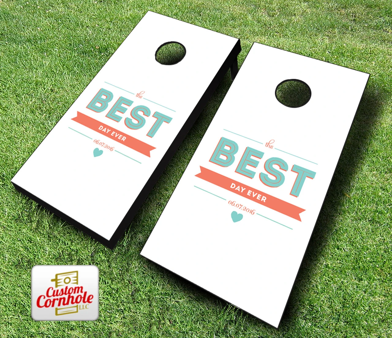 The Best Day Ever Wedding Cornhole Set With Bags 3 The Best Day Ever Wedding Cornhole Set With Bags - Image 3