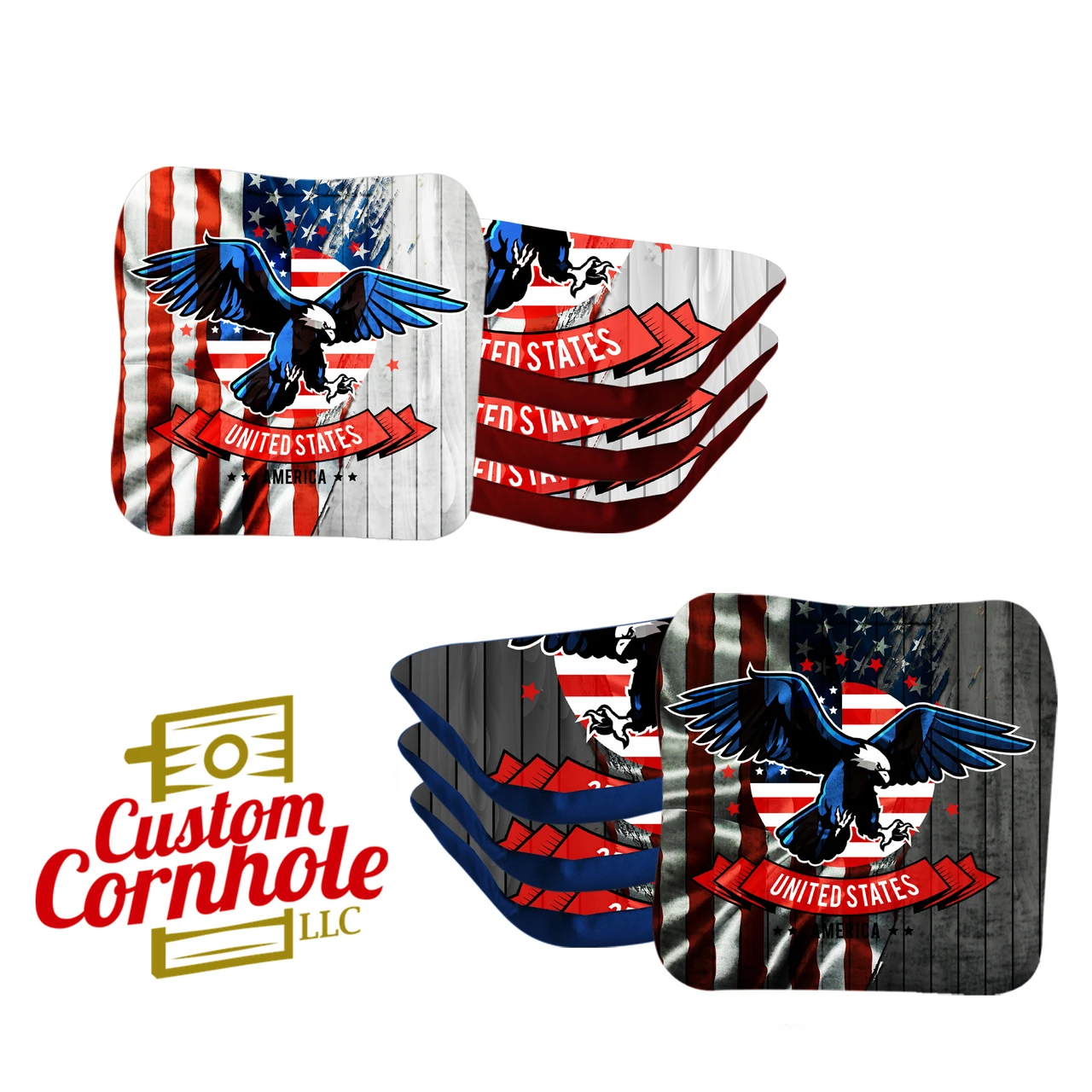 USA Eagle Flag Professional Cornhole Bags - Set Of 8 1 USA Eagle Flag Professional Cornhole Bags - Set Of 8
