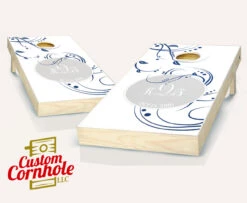 Wedding Floral Monogram Cornhole Set With Bags