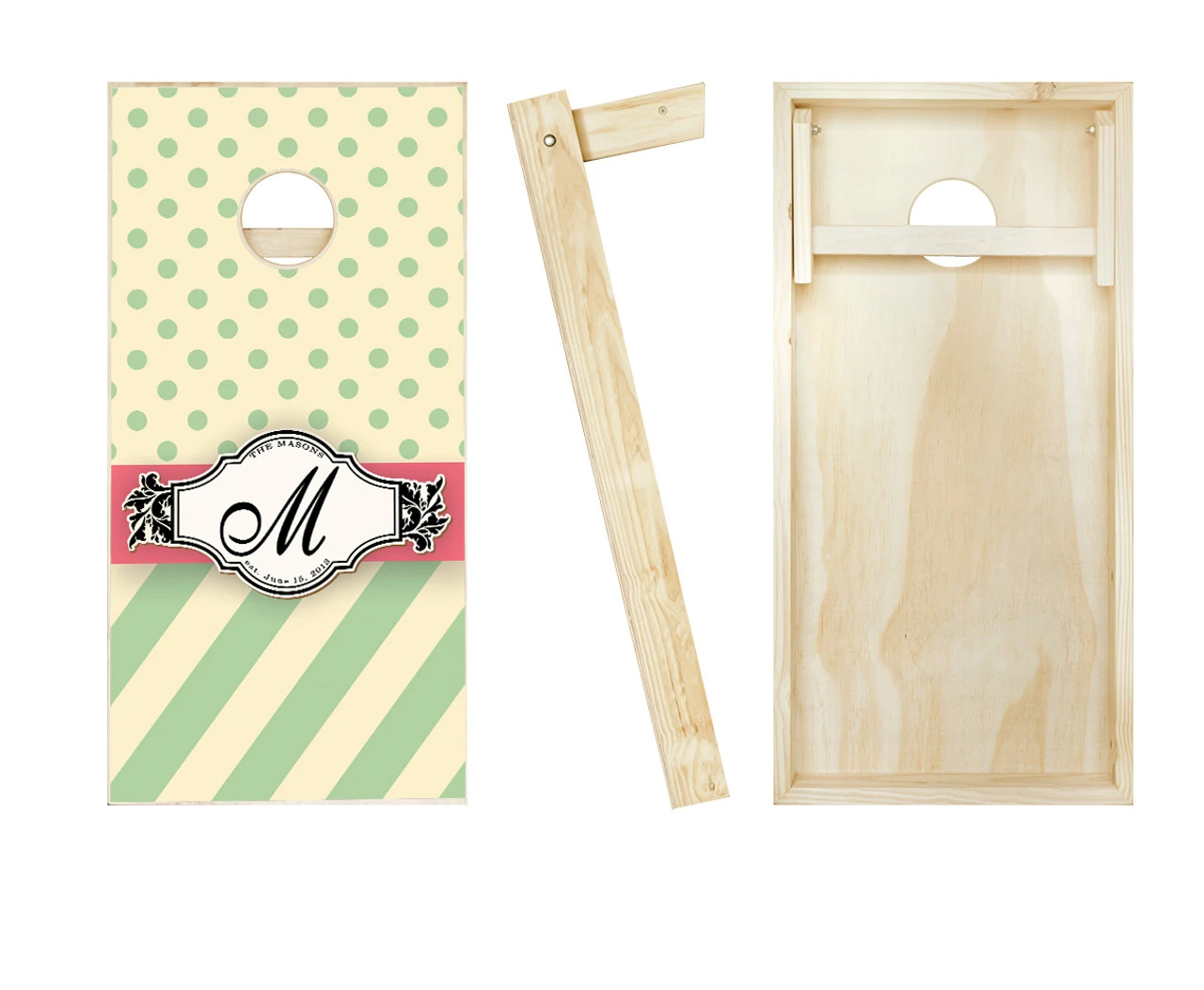 Wedding Ribbon Cornhole Set With Bags 2 Wedding Ribbon Cornhole Set With Bags - Image 2