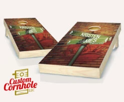 Wedding Street Sign Cornhole Set With Bags