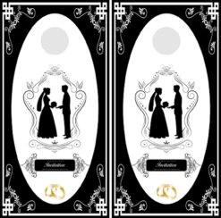 Wedding Cornhole Wraps Version 4 - Set Of 2
