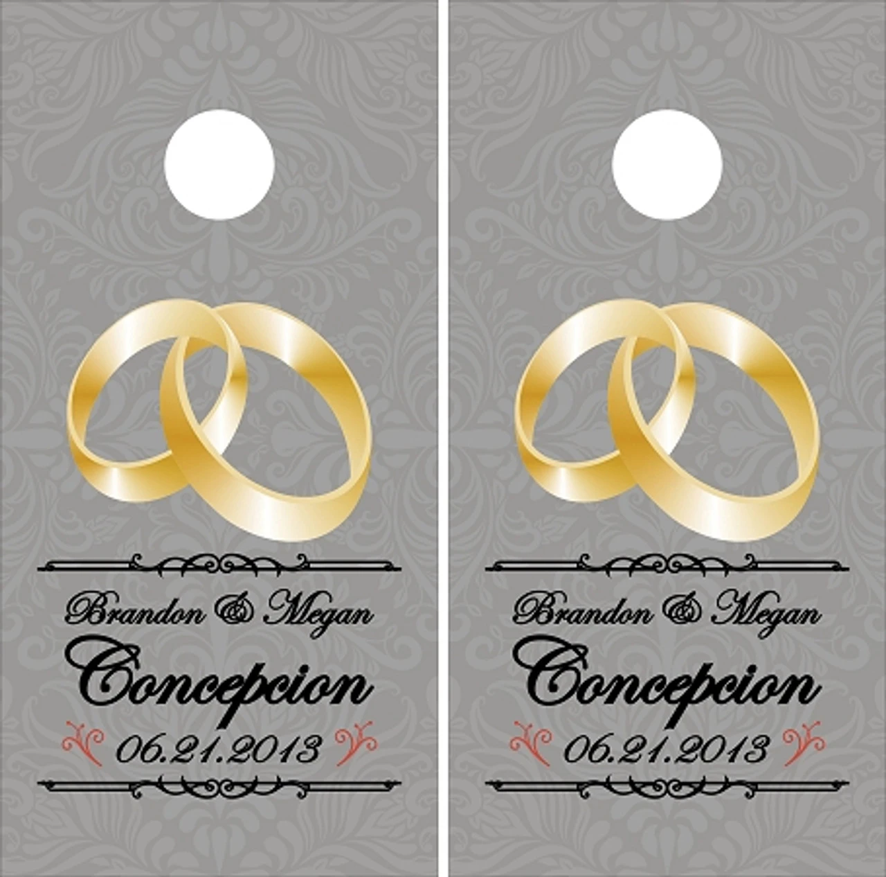 Wedding Rings Cornhole Wraps - Set Of 2 1 Wedding Rings Cornhole Wraps - Set Of 2