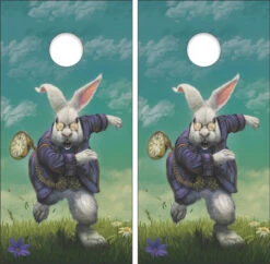 White Rabbit Cornhole Wraps - Set Of 2